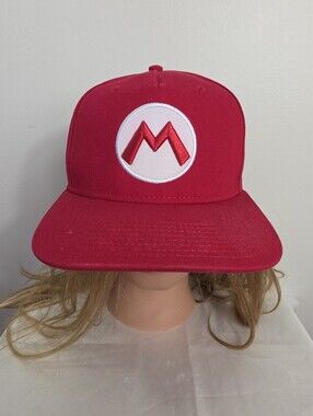 Super Mario Supreme Red Kids Snapback Cap with White Round Logo